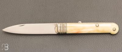   Couteau "Lock-Back" custom de Jean Baptiste Leveque - Ivoire de phacochère et lame en D2