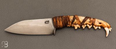    Couteau droit forgé par Pierre Henri Monnet - Mâchoire de renard et 90McV8