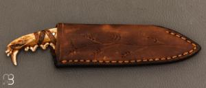    Couteau droit forgé par Pierre Henri Monnet - Mâchoire de renard et 90McV8