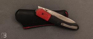 Couteau " Merops " Liner-Lock Micarta et lame damas par Olivier Lamy