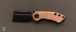   Couteau " Mini Korvid T3030A5 " design de Justin Koch par Kansept - micarta marron et lame en 154CM