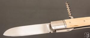   Couteau " Multi-pièces " custom par Karim Valentin - Les couteaux D'Hure - Ivoire de mammouth