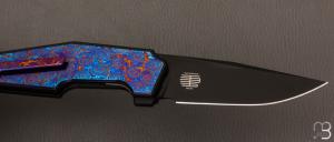 Couteau  " OAO One and Only WE23001-4 " WE KNIFE - Titane noir et Timascus