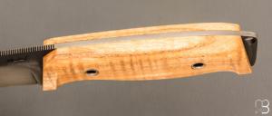 Couteau " L'Oliferne  " droit en frêne ondé et 80CrV2 de Frédéric Maschio