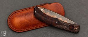  Couteau " Rossignol V2 " par Maxime Rossignol - La Forge de Max - Loupe de bois de fer 