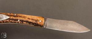    Couteau "Scagel" par Pierre Henri Monnet - Bois de cerf et acier 90McV8