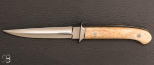  Couteau " Small Fighter " custom droit par William Gordon Defreest - Ivoire de morse et ATS-34