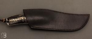 Couteau " Sparus " fixe forgé par Guy Poggetti - Corne de bélier et C130