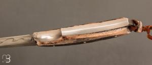  Couteau " Sparus " fixe forgé par Guy Poggetti - Bois de cerf et C105