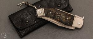   Couteau " Truand Inverse lock " par Tony Ruot - Bouleau stabilisé et lame en RWL34