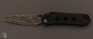 Couteau " Vision FG " de Civivi - Black canvas micarta et damas - C22036-DS2