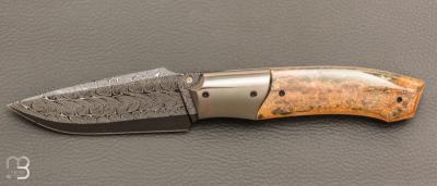   Couteau " custom " de Berthelemy Gabriel - La Forge Agab - Ivoire de mammouth et lame damas