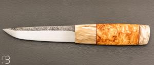  Couteau " puukko " custom Nordique  de Laurent Juhel - Boeuf musqu et bouleau