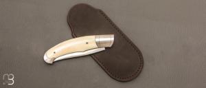    Couteau " Marcos Lock-back " pliant artisanal de Cyril Kalisz - Ivoire de phacochère et RWL-34