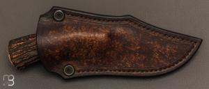  Couteau Hunter Semi intégral custom fixe de Samuel Lurquin - Cerf Sambar et W2