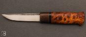 Couteau "Puukko" Nordique custom de Laurent Juhel - Bouleau et chne nolithique