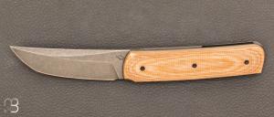 "Sanjo" custom Micarta and Elmax knife by Guy Poggetti