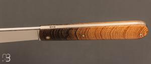 Canif Sheffield "Clip blade" pliant fait main par Bastien Toubhans - Wengé et RWL34