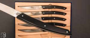 Coffret de 6 couteaux de table LE THIERS modèle 3G par Roger Orfèvre - PAPERSTONE NOIR