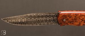  Couteau " 1820 " par MARGRITA David - MisterBull - Damas et Loupe de Thuya