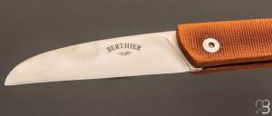 Couteau " Bohème " pliant pompe arrière par Berthier - Micarta et 14c28n
