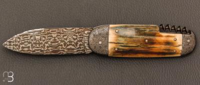   Couteau " Bouledogue 2 pièces " Damas de Jean Pierre Veysseyre