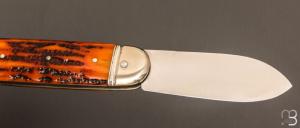   Couteau " Bouledogue  " par Romain Alvarez - Os cerfé et RWL34