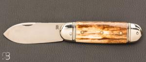 Couteau " Bouledogue  " par Romain Alvarez - Ivoire de mammouth et  14c28