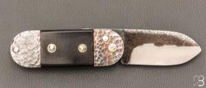 Couteau " Bouledogue XXL " XC75 et buffle/os fait main par Frédéric Marchand