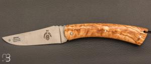 Couteau " Camembert " r�gional pliant en olivier - ressort spirale