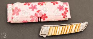   Couteau " Chiqurin Gold lip Pearl " custom par Koji Hara