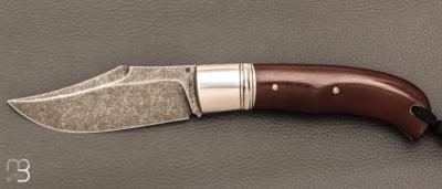 Couteau " Cim Bowie " custom par Raphaël Durand - Micarta vintage et RWL34