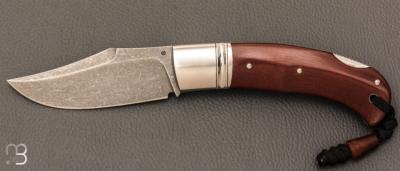  Couteau " Cim Bowie "  custom lock-back par Raphaël Durand - Micarta vintage et RWL-34