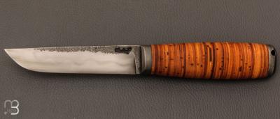   Couteau " F  " droit en écorce de Bouleau de Frédéric Maschio