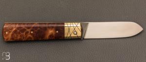   Couteau " Fatson " custom par Olivier Ouertal - Loupe de red mallée et lame en RWL-34