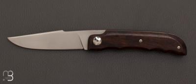 Couteau " Flipard " de poche fait main par Philippe RICARD - Bois de fer et RWL-34