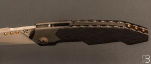   Couteau " Front-flipper " custom par Romain Lopez - Fibre de carbone "Sidecut" et RWL34