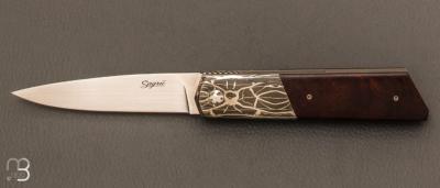   Couteau " Gentleman " custom de Stéphane Sagric - RWL-34 et bois de fer d'Arizona