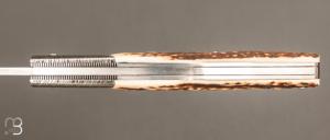 Couteau " Harpo " custom par Anthony Brochier - Bois de cerf et RWL34