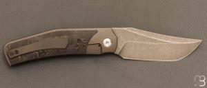   Couteau " Inter-Frame Bolster-lock "  custom fibre de carbone et titane par Guy Poggetti -  Acier Elmax