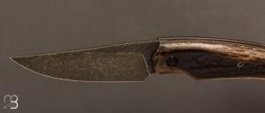    Couteau " K-Libre " custom de Michel Grini - Bois de cerf et lame en RWL34