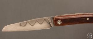   Couteau " Kamino " custom de Michel Grini - Micarta vintage et lame en 26c3