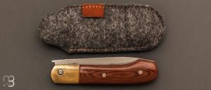 Couteau " Klondike " custom pliant de Michel Grini - Micarta et RWL-34