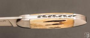 Couteau " Le Manu " par La Bonne Trempe - Os cerfé et 14c28