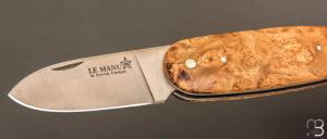 Couteau " Le Manu " par La Bonne Trempe - Loupe d'acacia et 14c28