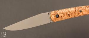  Couteau  "  Le Passager " de Pierre Thomas - Atelier Odae - Bouleau norvégien et 14c28n