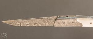   Couteau " Pièce unique " custom par Des Horn - Nacre et Damas