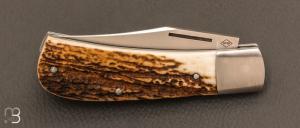  Couteau " Little Bad " custom - Bois de cerf et RWL34 par Franck Souville