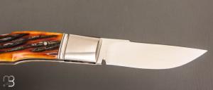 Couteau "Lock-Back  " par Honoré Vilain - RWL34 et Os cerfé