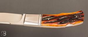 Couteau "Lock-Back  " par Honoré Vilain - RWL34 et Os cerfé